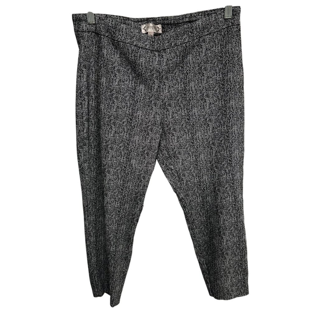 Nanette Lepore Herringbone Pattern Cropped Pants 14 Modern Office Minimalist